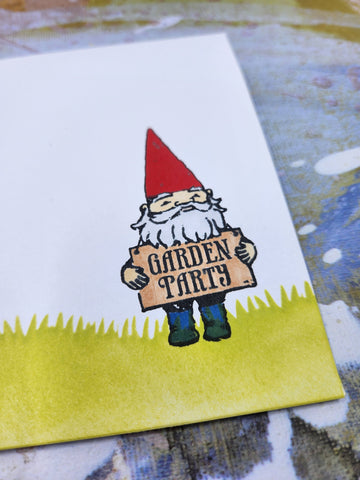 greeting card - gnome garden party