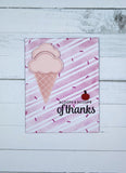 thank you card - pink ice cream