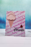 thank you card - pink ice cream